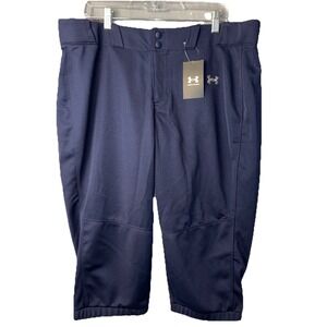 Under Armour Utility Softball Pant Women XXL Navy Blue Cropped Athletic 1375665